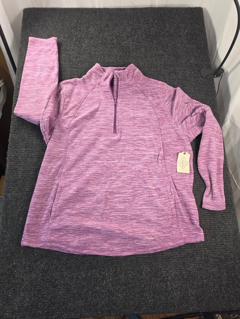 St John's Bay Purple Marled Quarter Zip Fleece XL